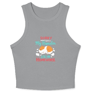 Discover Hamster Homework Student School Crop Tank Top
