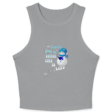 Discover Book Lover Snowflakes Pattern Snowy Reader Snowmen Crop Tank Top