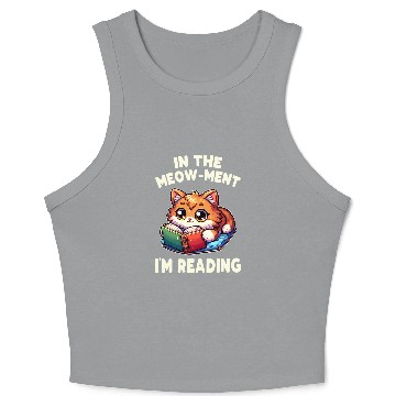 Discover Reading Book Cat For Library Reading Teacher Crop Tank Top