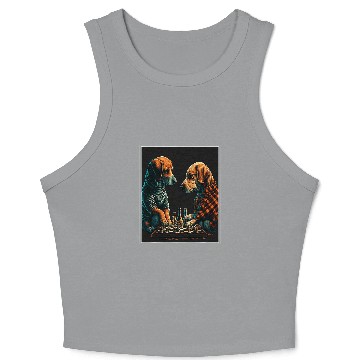Discover Dog Labrador Chess Player Lady King Crop Tank Top