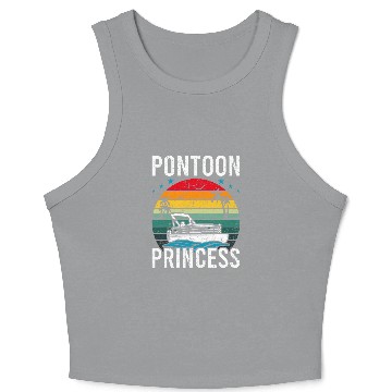 Discover Pontoon Princess Captain Boat Pontooning Crop Tank Top
