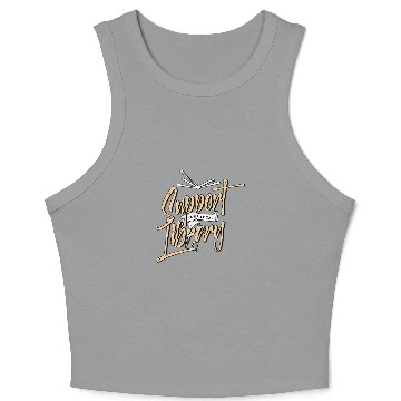 Discover Support Your Local Library Book Lover Reader Librarian Gift Crop Tank Top