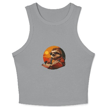 Discover Funny Lazy Sloth Teacher Crop Tank Top