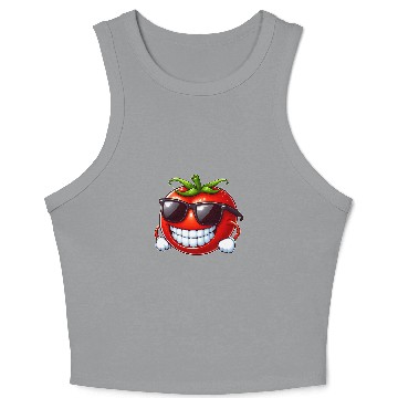 Discover Cool Tomato Sunglasses Red Cartoon Crop Tank Top