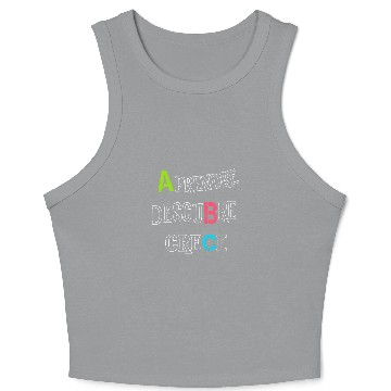 Discover Aprende Descubre Crece ABC Back to School Message 2 Crop Tank Top