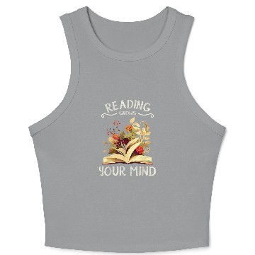Discover Garden Reading Funny Wildflowers Book Reading 6 Crop Tank Top