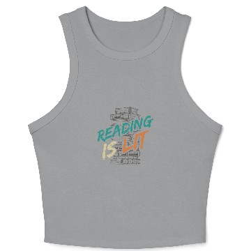 Discover Reading is Lit Book Lover Reading Teacher Crop Tank Top