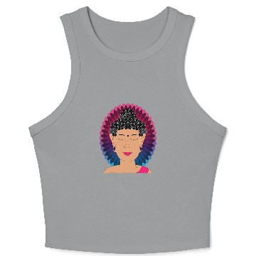 Discover Peaceful Calm Buddha Yoga Exercise Work Out Crop Tank Top