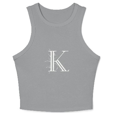 Discover Ornate Vine Monogram K Refined Style Crop Tank Top