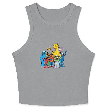 Discover Sesame Street Pals Waving Baseball Jerseys Crop Tank Top