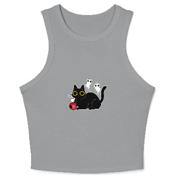 Discover Funny black cats with Coffee Doing Black Magic with s Crop Tank Top