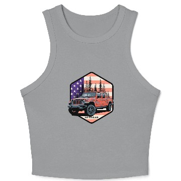 Discover Jeep Gladiator JT US Flag - Offroad 3D Crop Tank Top