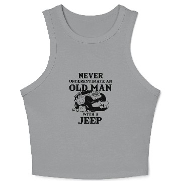Discover Never underestimate an old man with a jeep Hawaiians Crop Tank Top