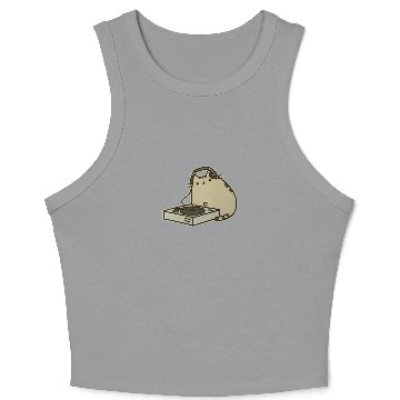 Discover Pusheen The Cat DJ Crop Tank Top, Licensed