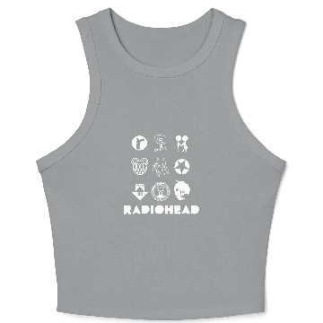 Discover Radiohead White Icon Crop Tank Top
