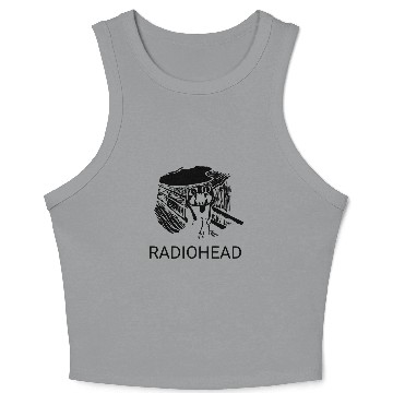 Discover Scared in Black Radiohead Crop Tank Top