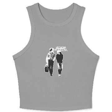 Discover Simon and Garfunkel Walking Logo Crop Tank Top, Men's Light Blue