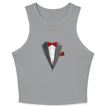 Discover Tuxedo Tie Designs Tux red Crop Tank Top