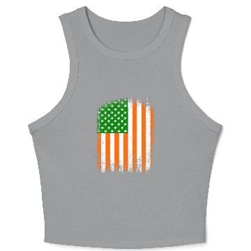 Discover Irish American Flag Crop Tank Top