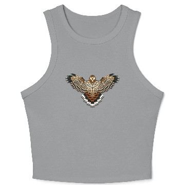 Discover Beaded Red-Tailed Hawk Crop Tank Top