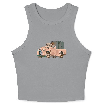Discover Hand painted cartoon car Crop Tank Top