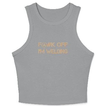 Discover Fuck Off Tan-Orange Crop Tank Top