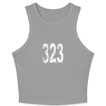 Discover Vintage Los Angeles Area Code 323 Crop Tank Top