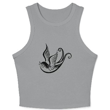 Discover Tattoo swallow, spring time. Crop Tank Top