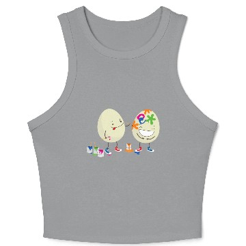 Discover Happy Easter eggs decorating each other Crop Tank Top