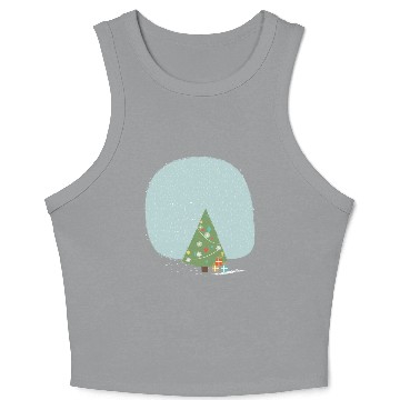 Discover Snowflakes christmas tree Crop Tank Top