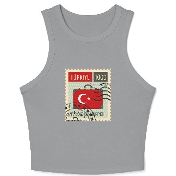 Discover stamp turkey Crop Tank Top