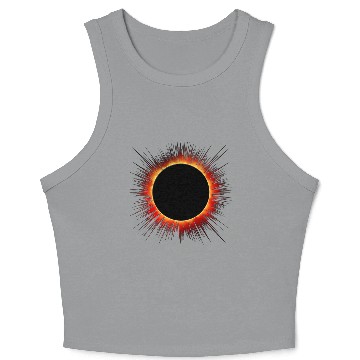 Discover Solar Eclipse Flare Burst Cartoon Crop Tank Top