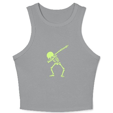 Discover Dabbing Skeleton Dab Hip Hop Skull Dab Glow Effect Crop Tank Top