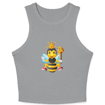 Discover Queen bee insect wildlife vector image cartoon fun Crop Tank Top