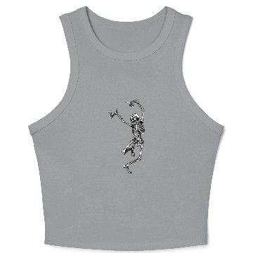 Discover skleton dance white Crop Tank Top