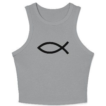 Discover christian symbol fish simple Crop Tank Top