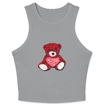 Discover Red Velvet Valentine's Day Bear Crop Tank Top