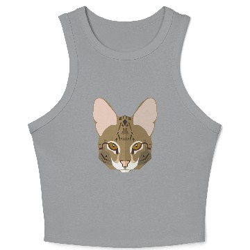 Discover Cat face Crop Tank Top