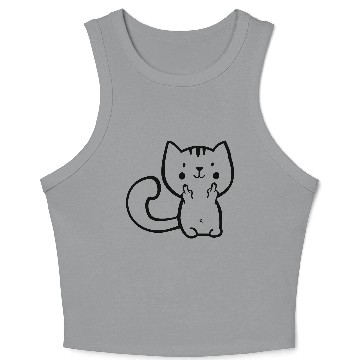 Discover Kitty fuck off - Humor - Cat - Funny - Comic -Gift Crop Tank Top