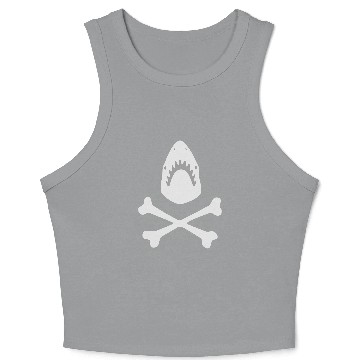 Discover Shark crossbones Crop Tank Top