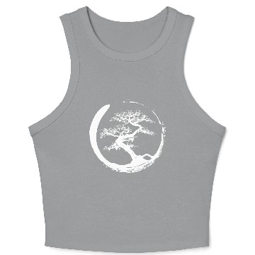 Discover Zen Bonsai Tree in Enso Circle (white) Crop Tank Top