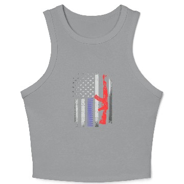 Discover American Gun Lover Flag Crop Tank Top