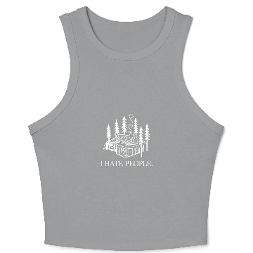 Discover I hate People Camping Crop Tank Top