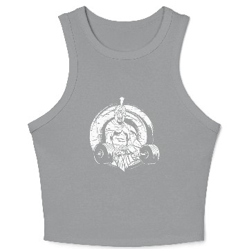 Discover Sport Gym Sparta warrior barbell white Crop Tank Top