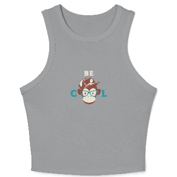 Discover Be Cool Monkey Face & Glasses Vintage Crop Tank Top