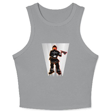 Discover fireman back service gift idea Crop Tank Top