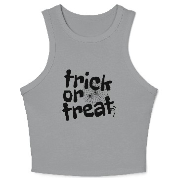 Discover Trick Or Treat Tombstone Spider Halloween Crop Tank Top