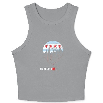 Discover VINTAGE CHICAGO CITY FLAG FUNNY GIFT Crop Tank Top