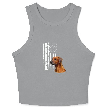 Discover Rhodesian Ridgeback Dog with US Flag Crop Tank Top