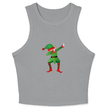 Discover Funny Dabbing Christmas Elf Crop Tank Top Santa's Helper D